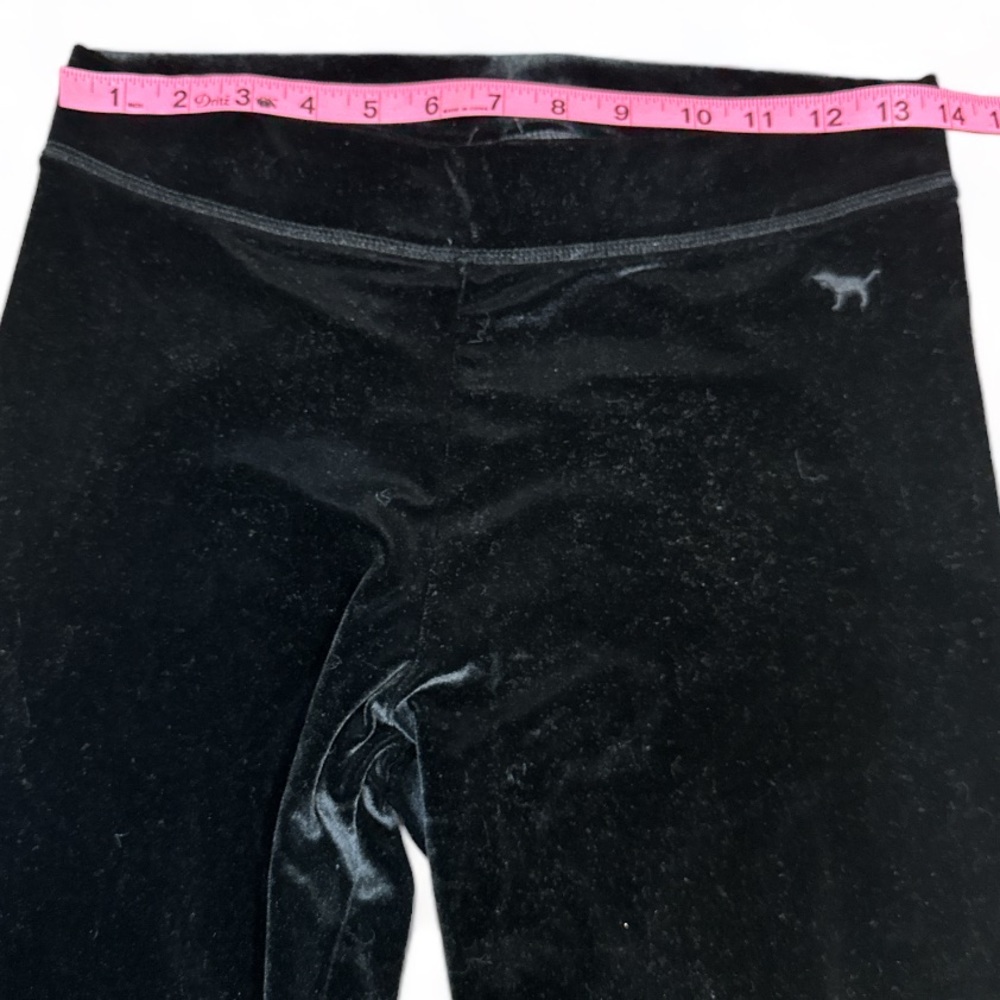 Pink Victoria Secret Black Velour Skinny Leggings Ladies Size Medium Like New